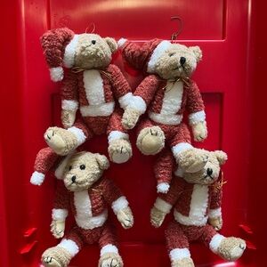 Santa Bear Plush Ornaments